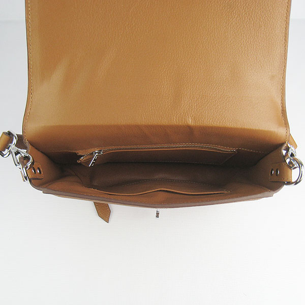 Fake Hermes Togo Leather Messenger Bag Light Coffee 8079 - Click Image to Close